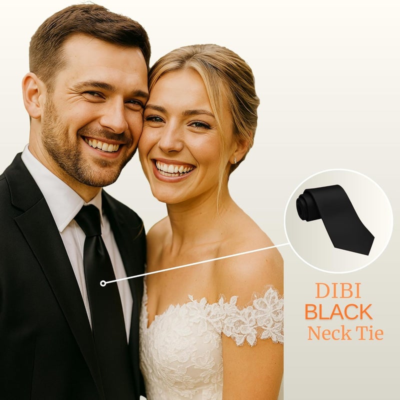 DIBI Solid Color Ties for Men, Formal Mens Ties, Neck Tie, Classic Tie for Boys Women Teens, Wedding Business Costume Necktie - Image 5